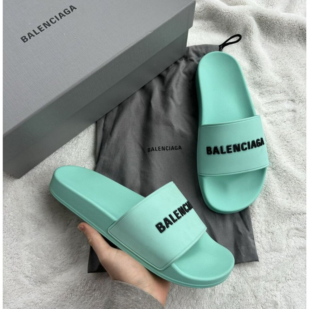 Balenciaga Tiffany Spellout Logo Slides